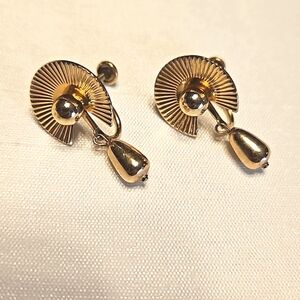 Vintage Van Dell V-20 12k Gold Filled Screwback Dangling Earrings